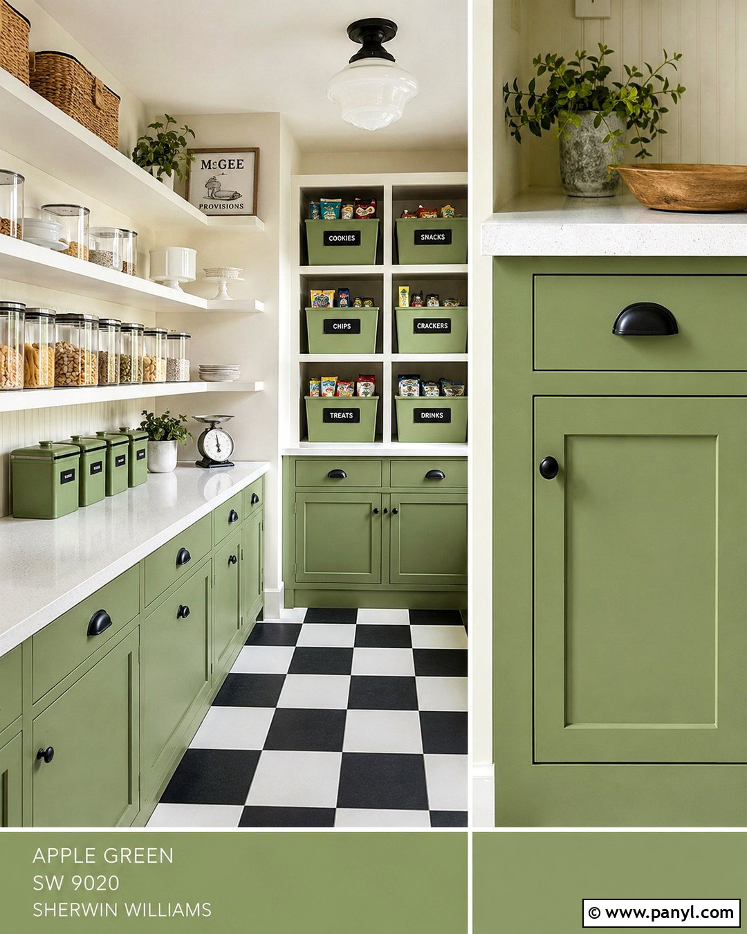 Apple Green Pantry Color - 20 Bright Pantry Colors