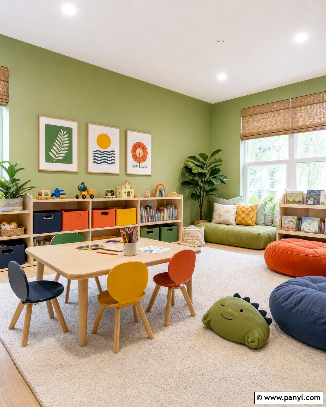 Apple Green Playroom Walls - 30 green wall colors