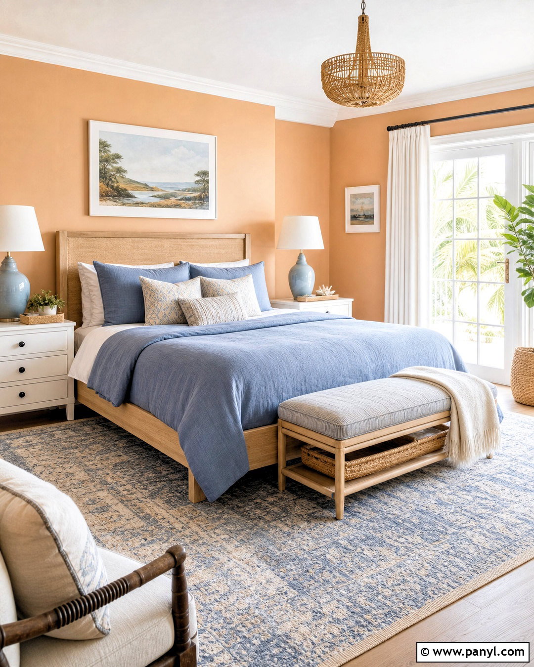 Apricot And Dusty Blue Bedroom - 20 apricot bedroom ideas