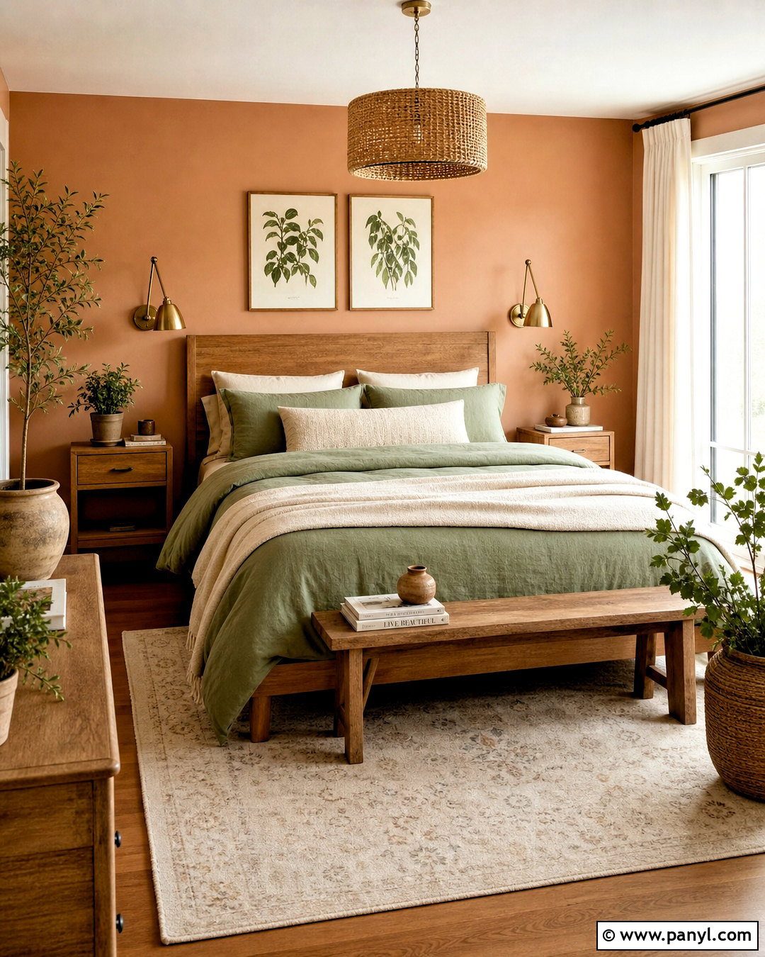 Apricot Bedroom With Sage Green - 20 apricot bedroom ideas