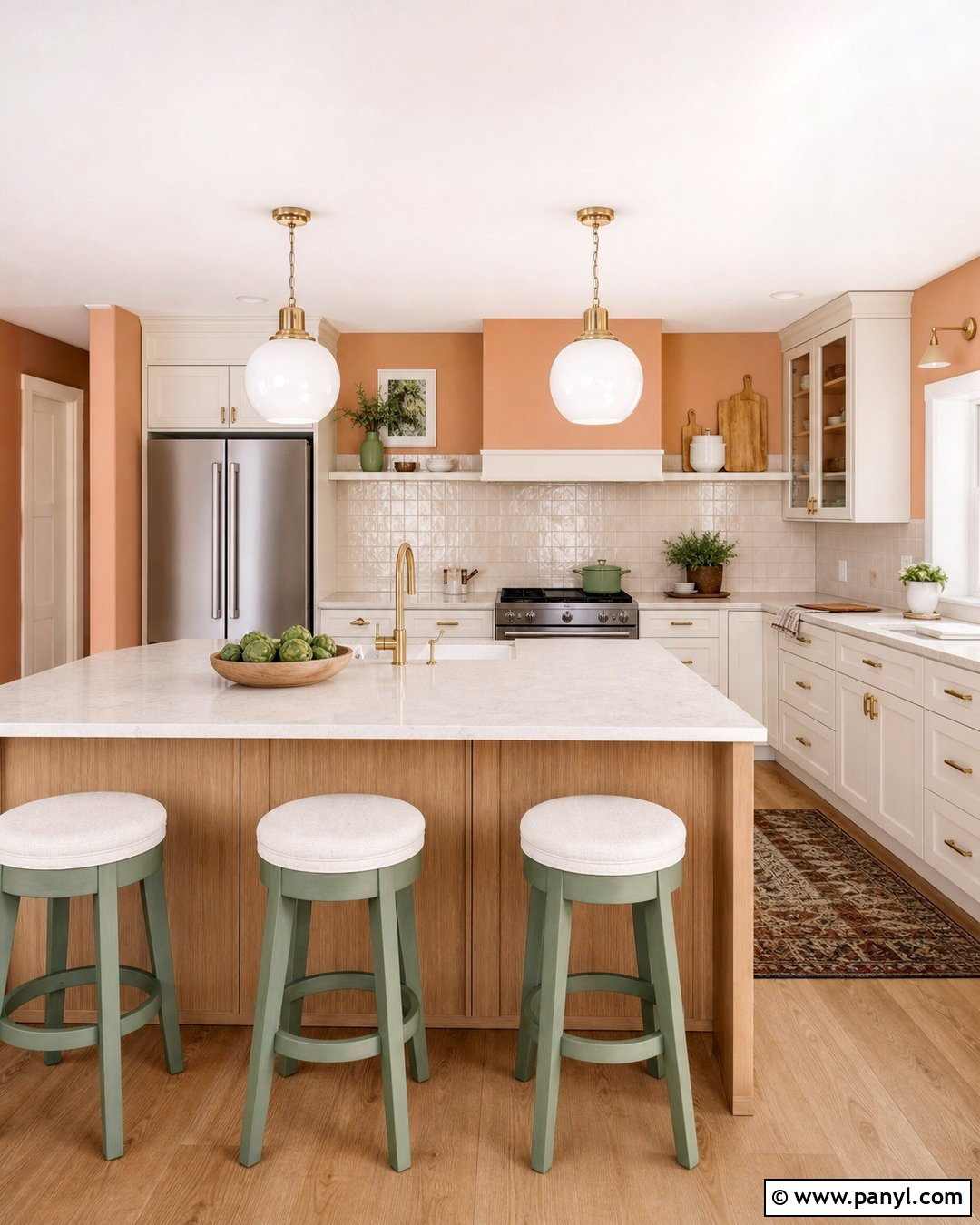 Apricot Orange Kitchen - 35 orange wall paint ideas