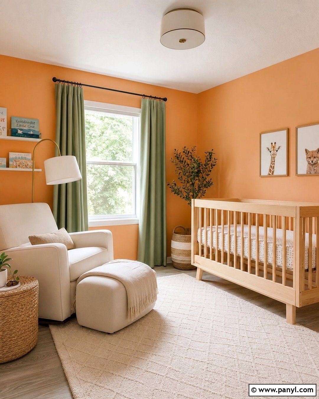 Apricot Orange Nursery Walls - 30 Orange Painted Walls