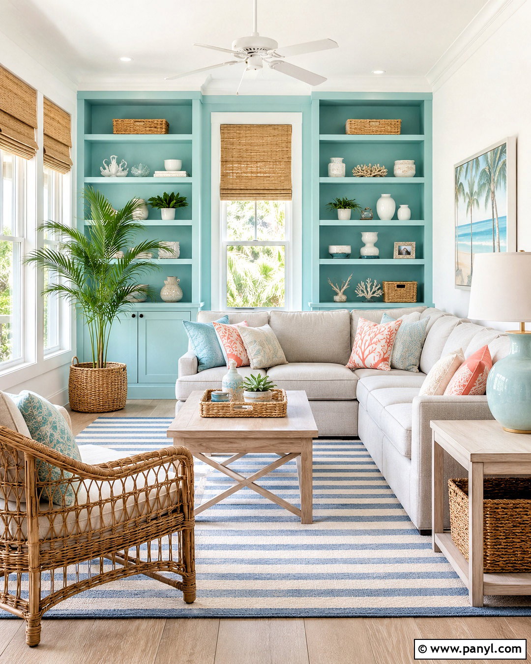 Aqua And Bright White Living Room - 35 wall color combinations living rooms