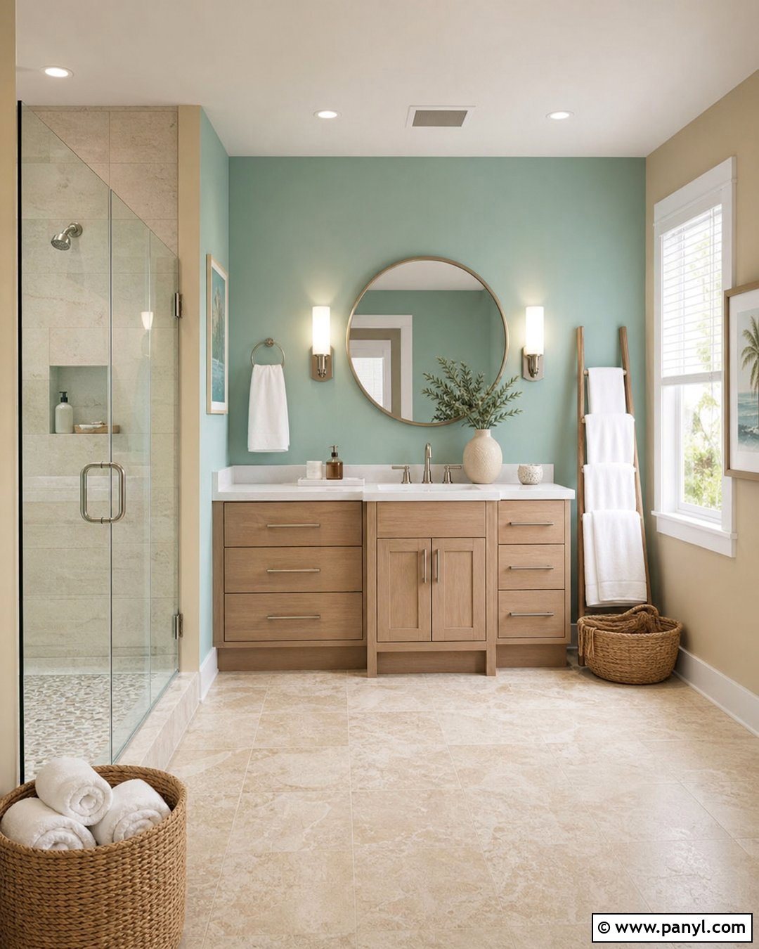 Aqua And Sandy Tan Walls - 25 Wall Paint Color Combination Ideas