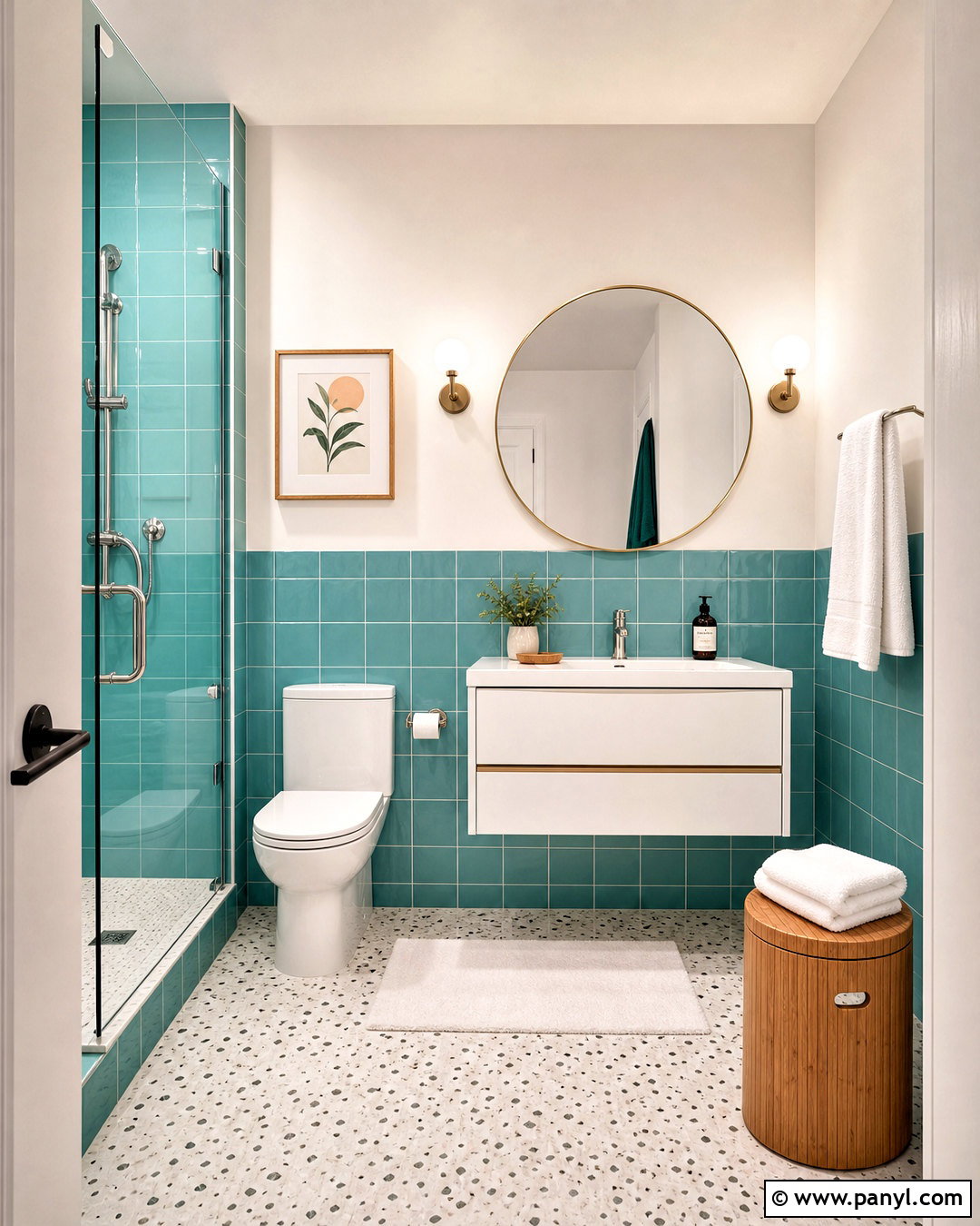 Aqua And White Bathroom Walls - 20 two tone bathroom walls