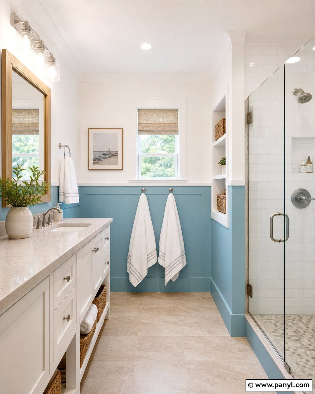 Aqua And White Two Tone Walls - 45 two tone walls