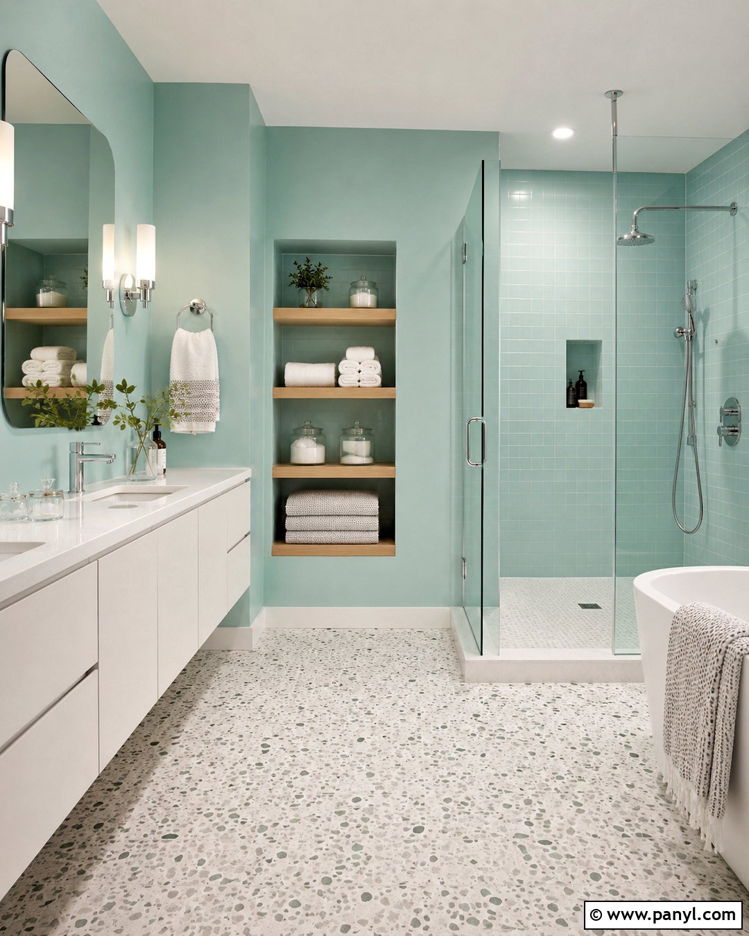 Aqua Bathroom Walls - 40 bathroom wall color ideas