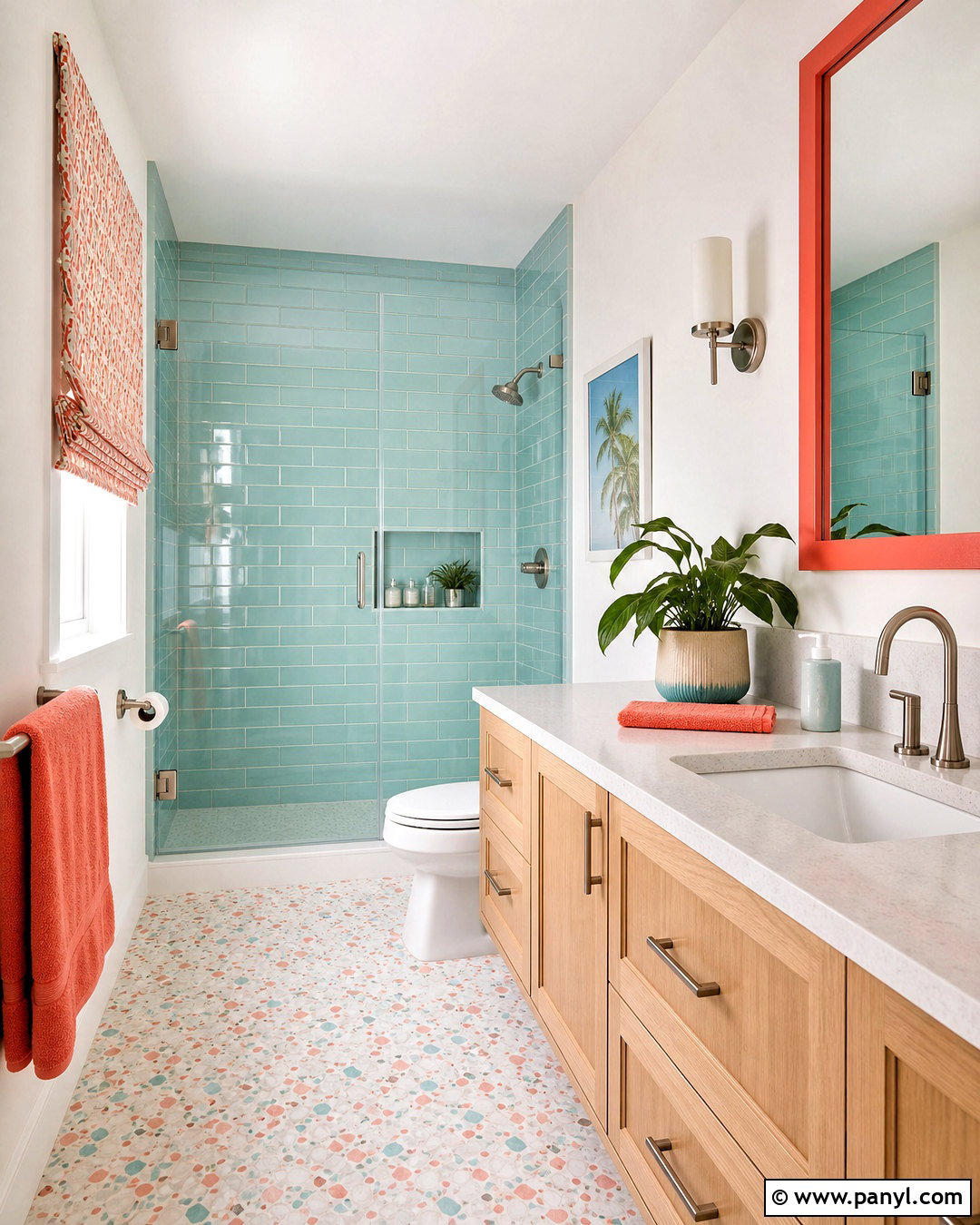 Aqua Blue And Coral Bathroom - 20 bathroom color schemes blue ideas