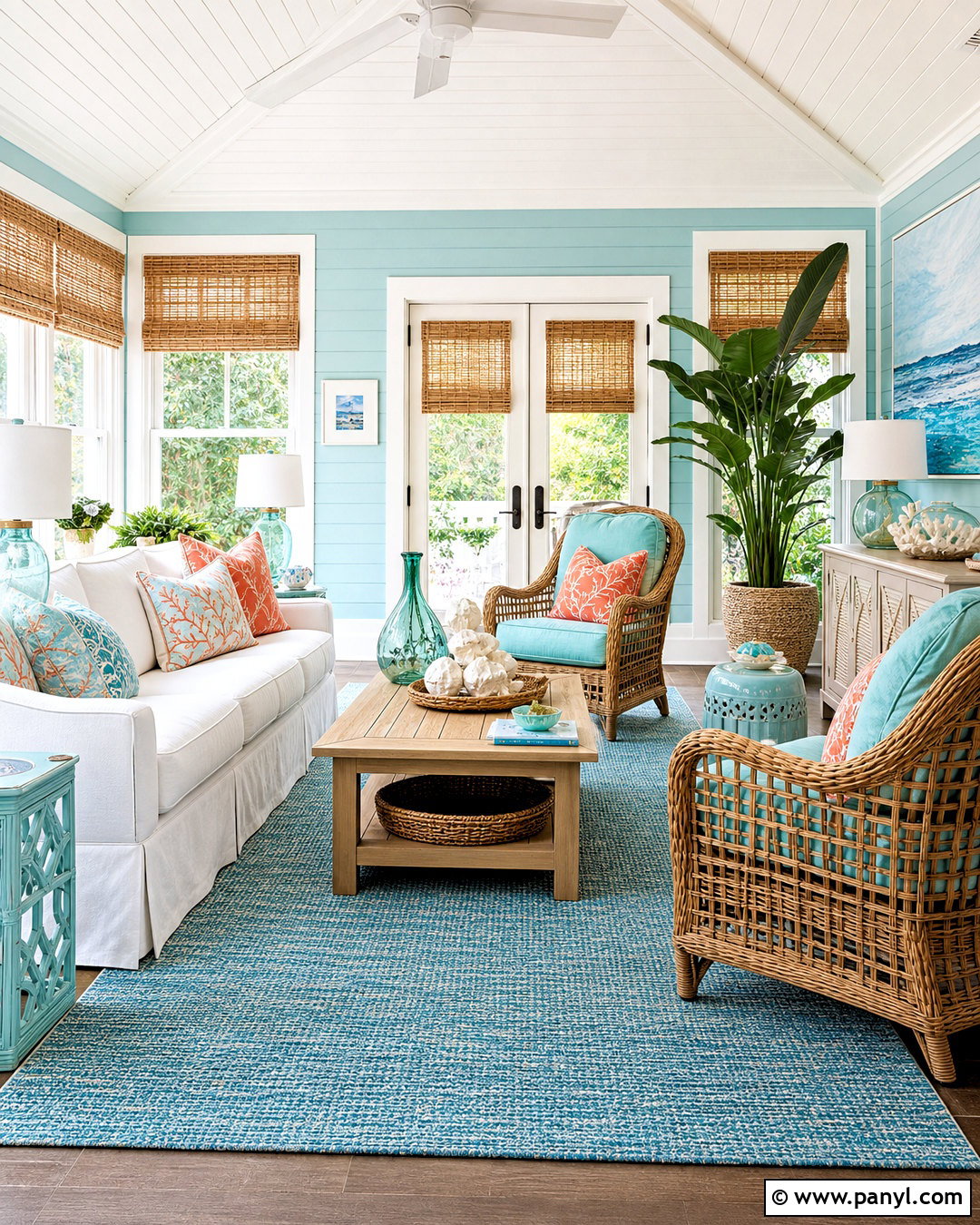 Aqua Blue And Coral Color Palette - 20 blue color palette ideas