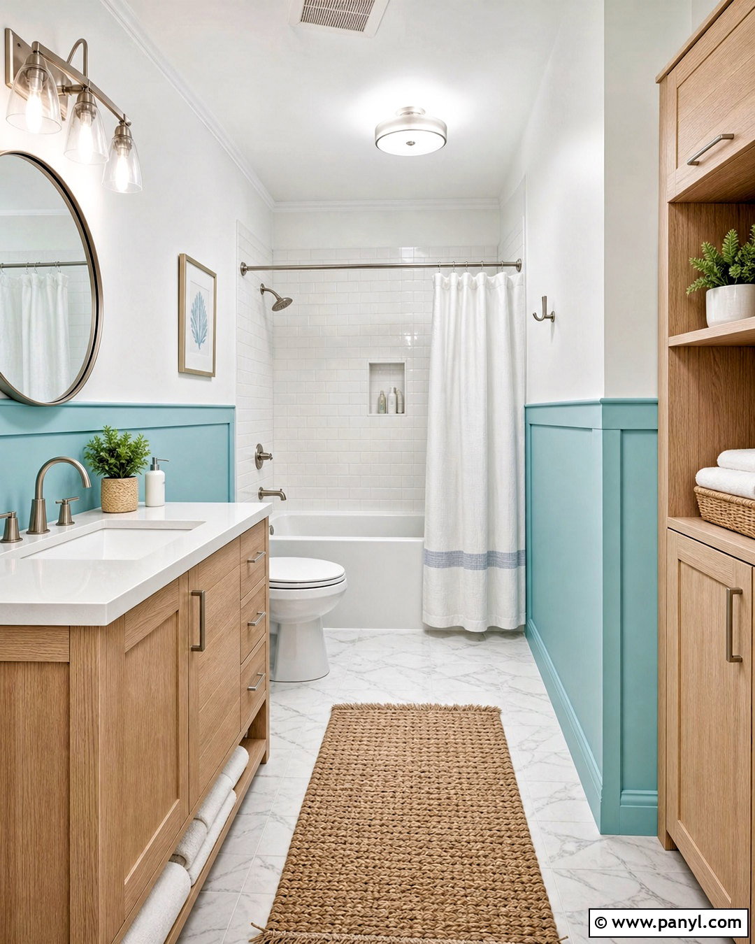 Aqua Blue And Crisp White Two Color Walls - 20 two color wall ideas paint ideas