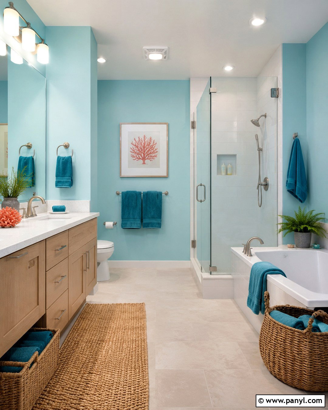 Aqua Blue Bathroom Walls - 20 Fun Bathroom Wall Colors