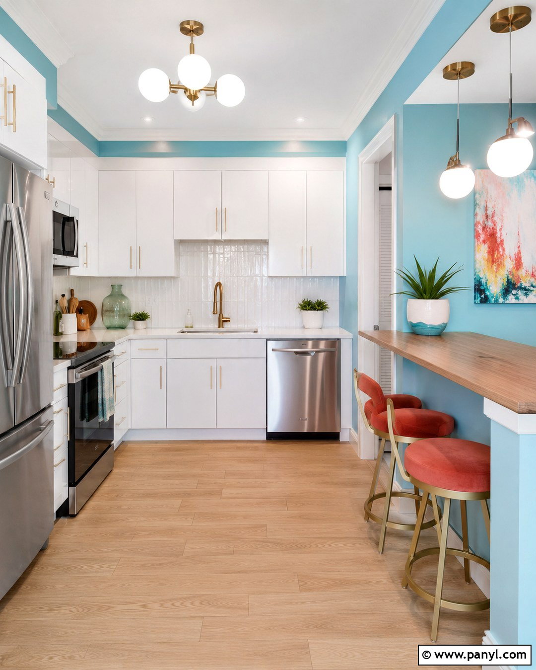 Aqua Blue Kitchen Walls - 20 Bright Kitchen Wall Colors