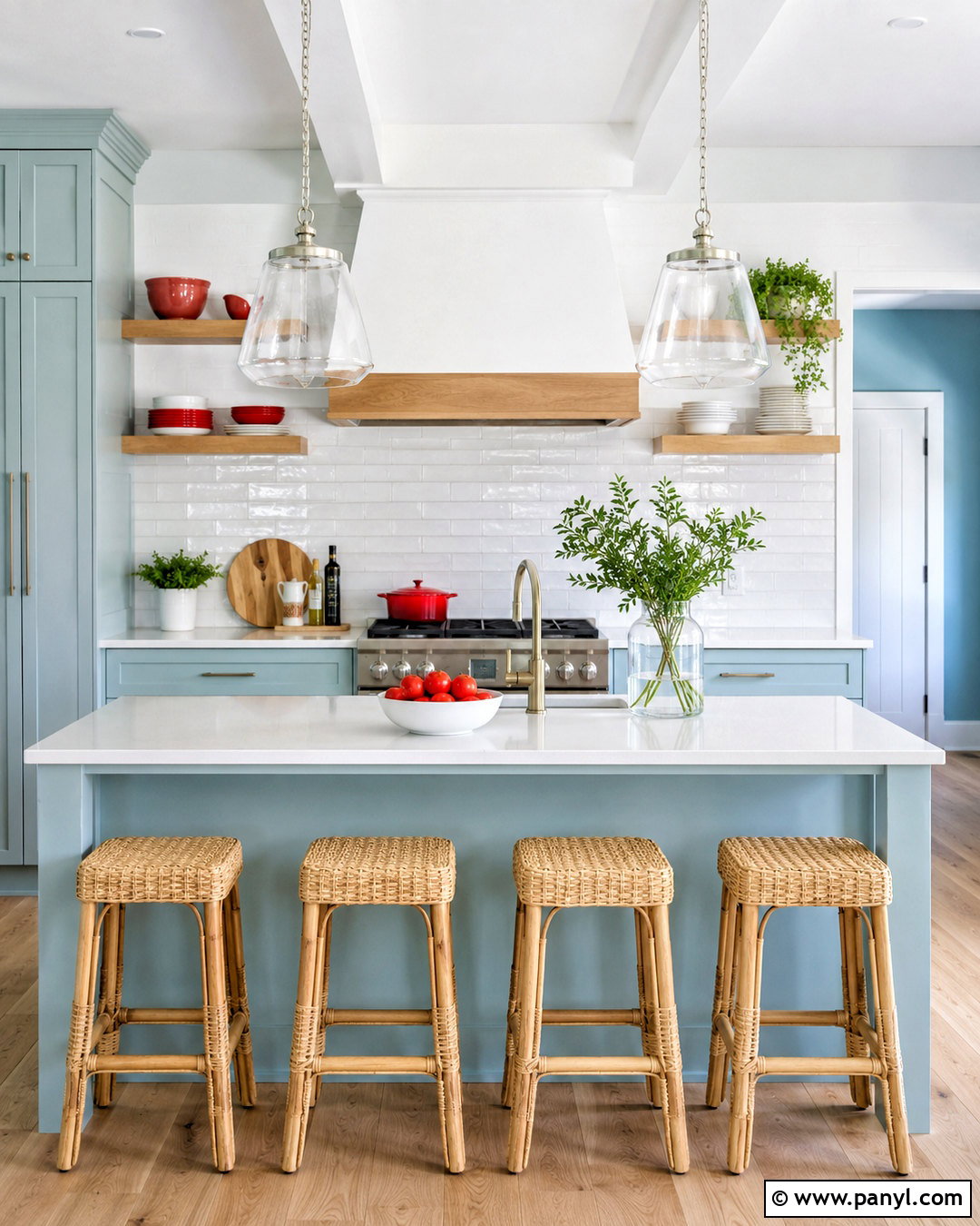 Aqua Blue Kitchen - 20 bright room colors