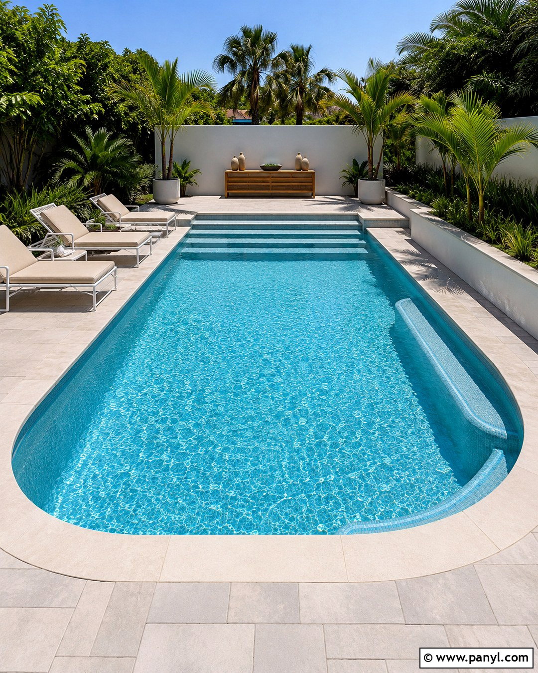 Aqua Blue PebbleSheen Pool - 20 pebble tech colors