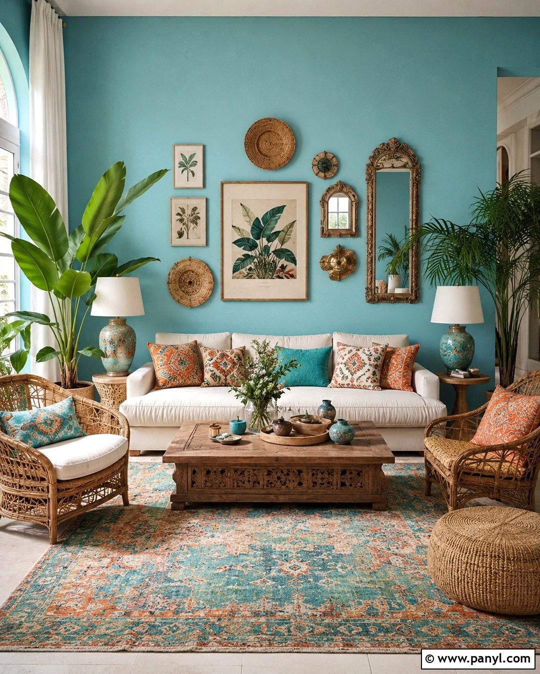 Aqua Boho Living Room Walls - 20 Aqua Living Room Walls