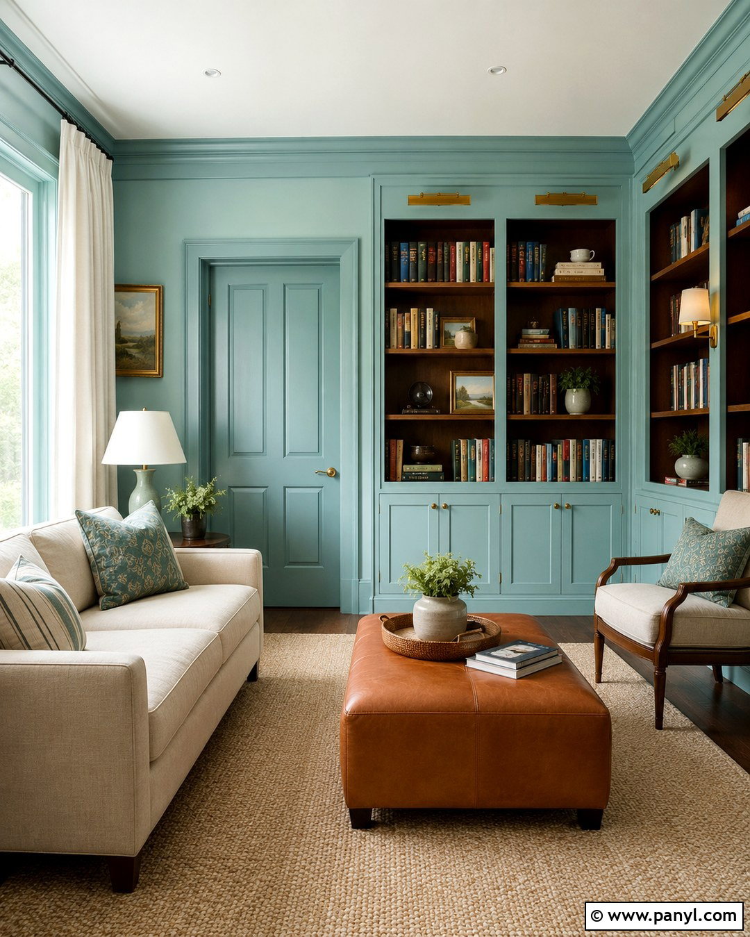 Aqua Color Drenched Room - 20 aqua wall paint ideas