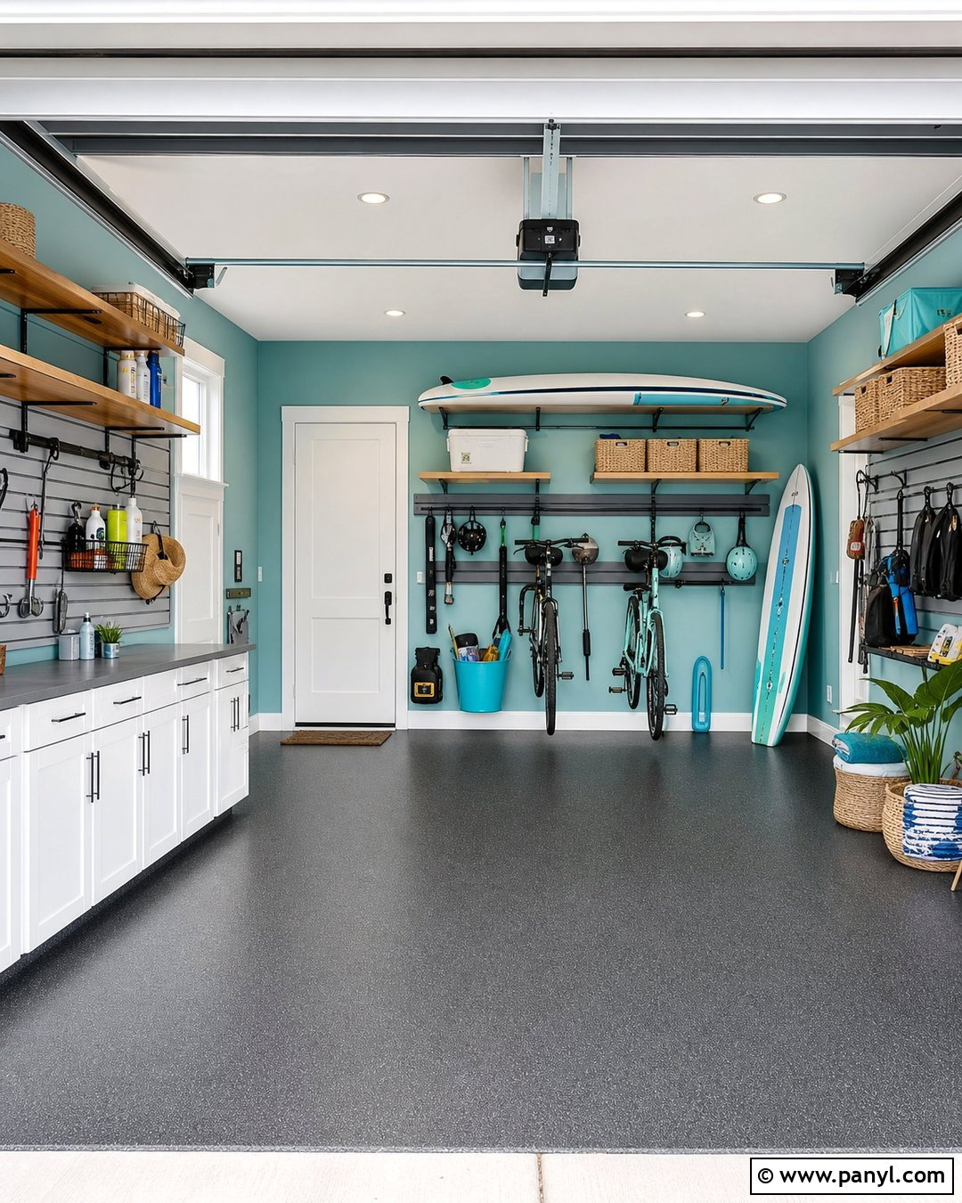 Aqua Garage Walls - 30 Garage Wall Colors