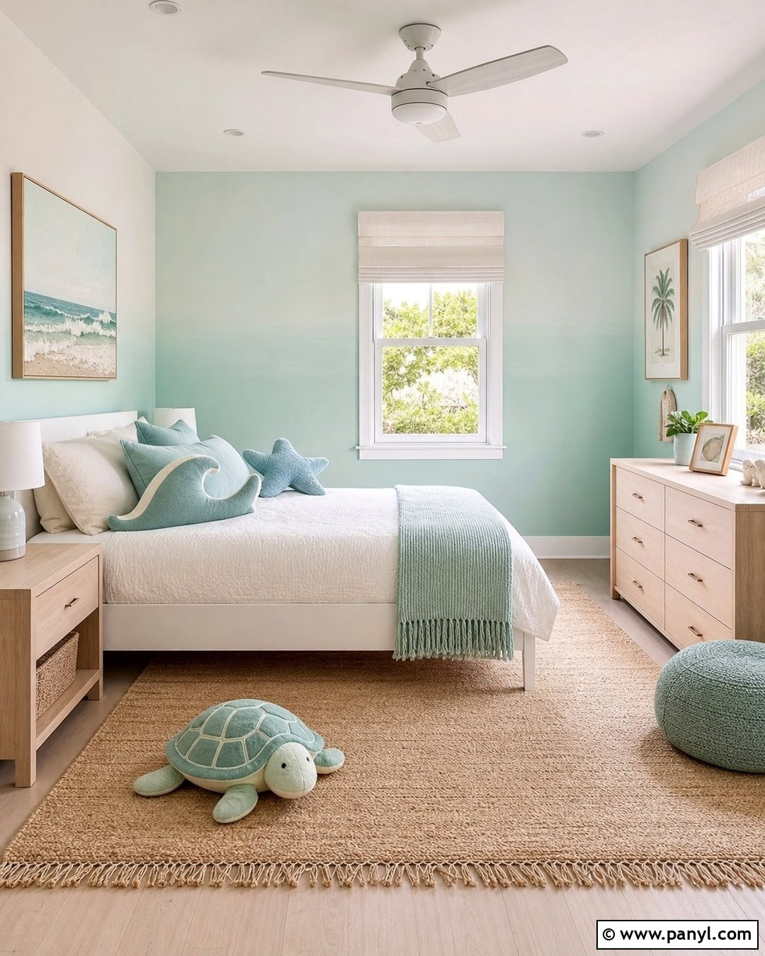 Aqua Sage Pastel Ombre Wall - 20 Pastel Ombre Wall In Kids Room Ideas
