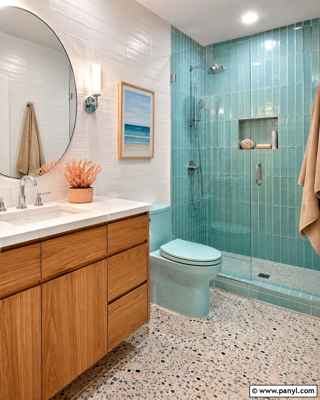 Aqua Toilet Bathroom - 35 Toilet Color Ideas
