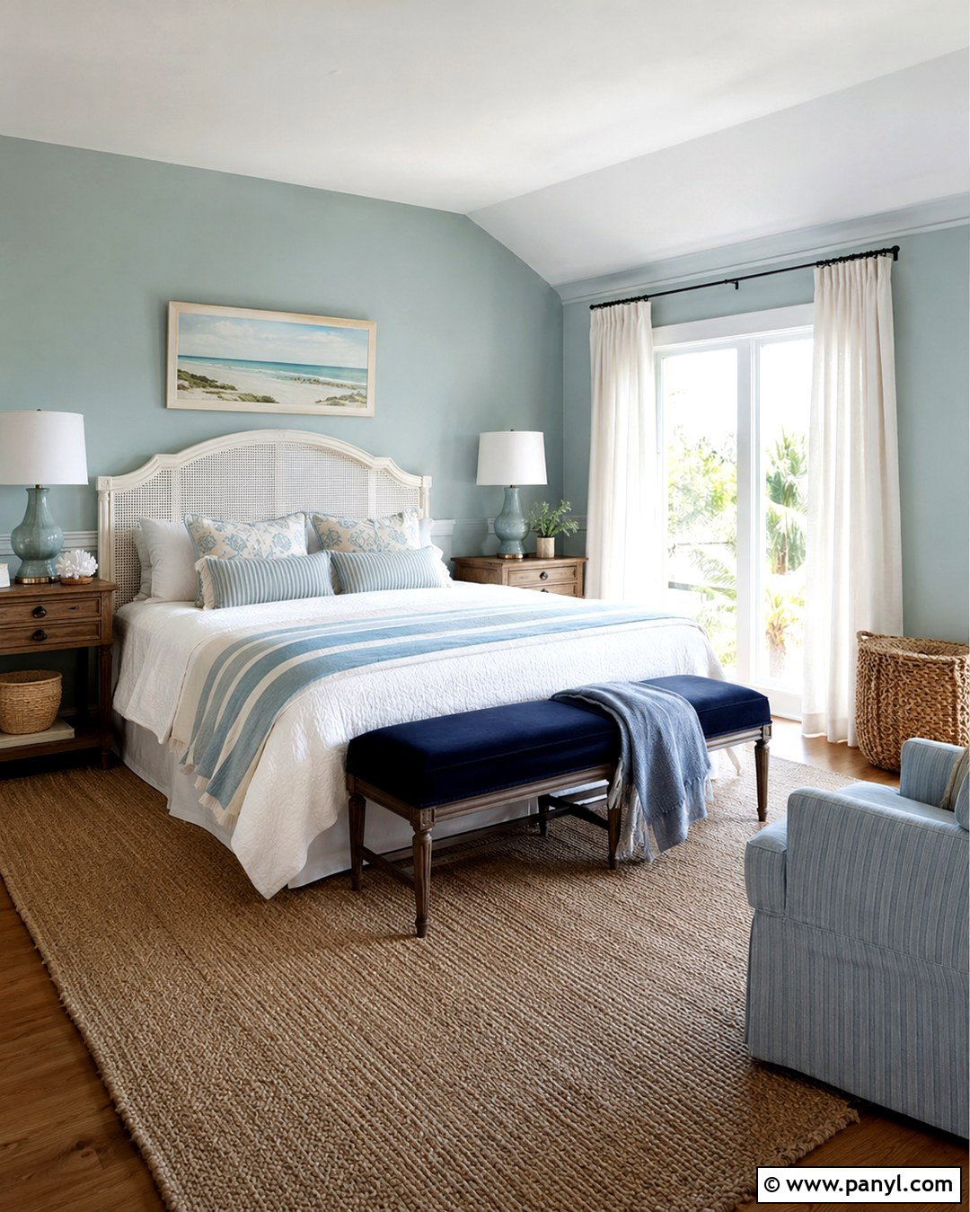 Aqua Wall Paint In A Coastal Bedroom - 20 aqua wall paint ideas