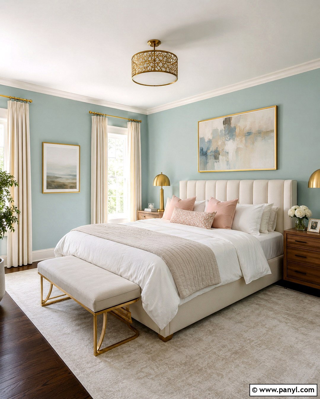 Aqua Wall Paint With Gold Accents - 20 aqua wall paint ideas