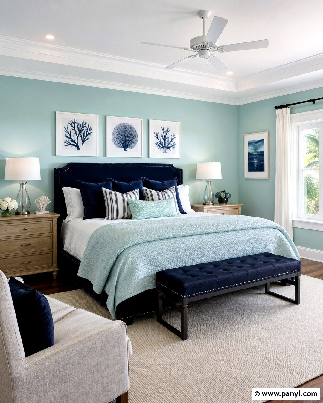 Aqua Wall Paint With Navy Blue Decor - 20 aqua wall paint ideas