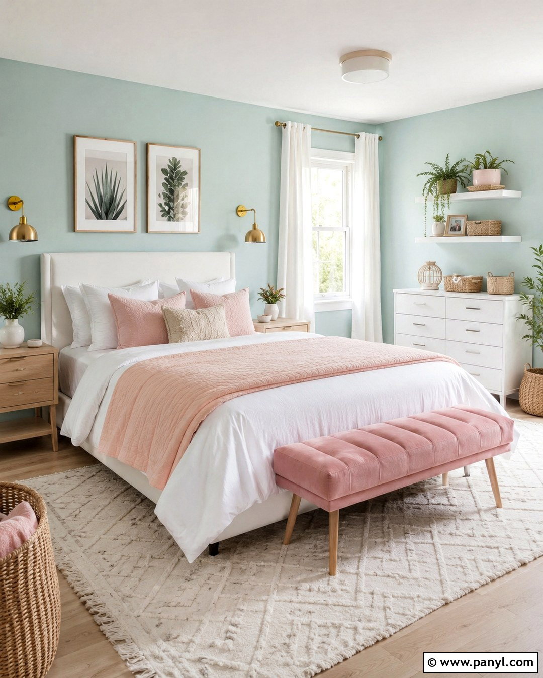 Aqua Wall Paint With Pink Decor - 20 aqua wall paint ideas