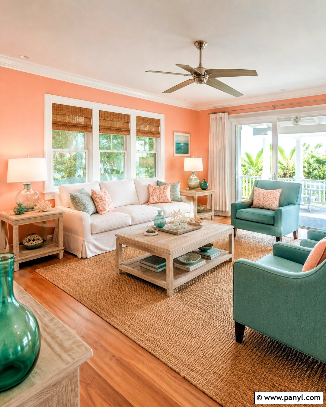 Aqua With Peach Walls - 20 What Colours Go With Peach Walls