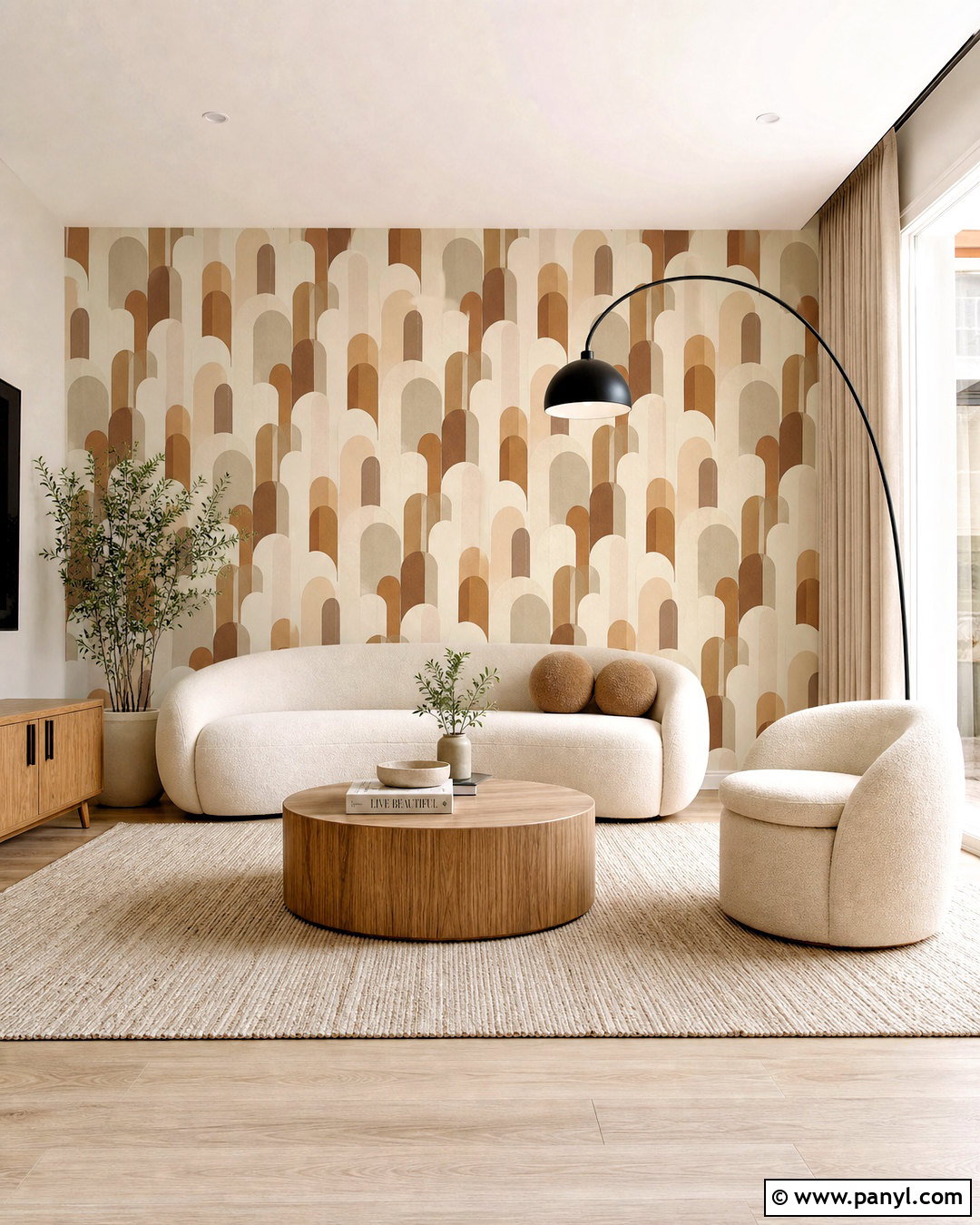 Arch Pattern Living Room Wallpaper - 20 wallpaper for living room modern ideas