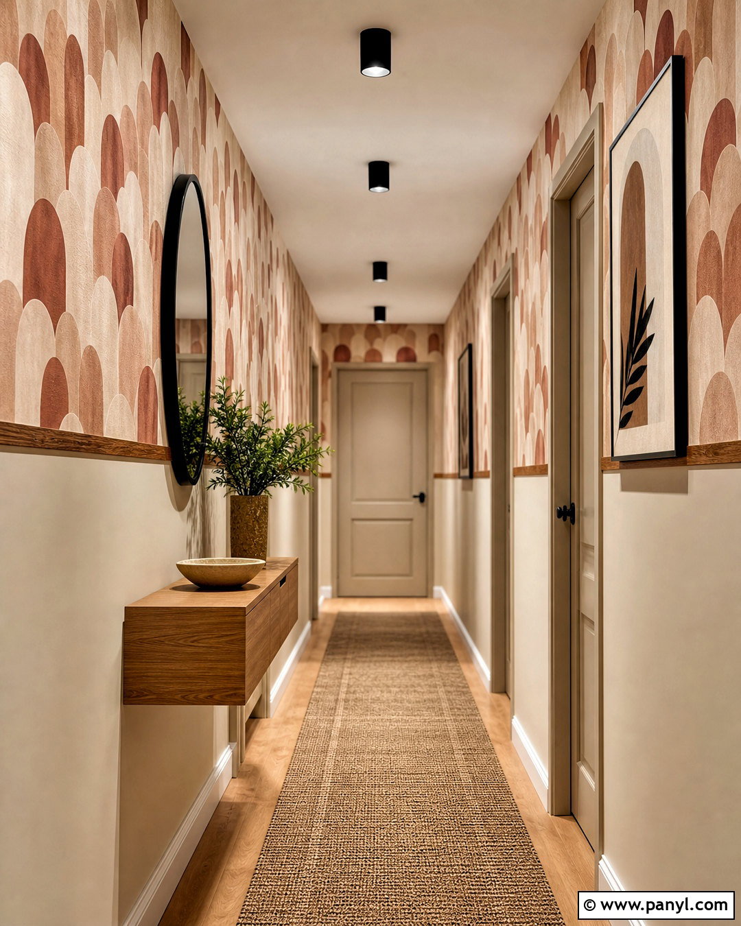 Arch Wallpaper With Sand Paint - 20 half wallpaper half paint ideas