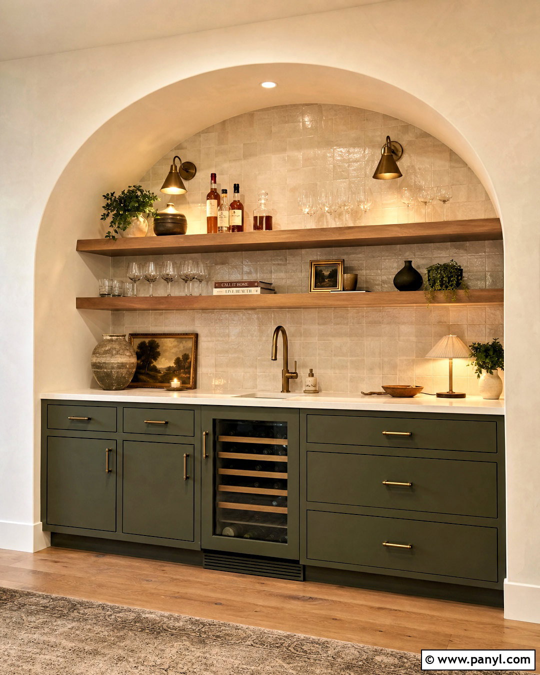 Arched Bar Wall Shelving - 20 behind bar wall ideas