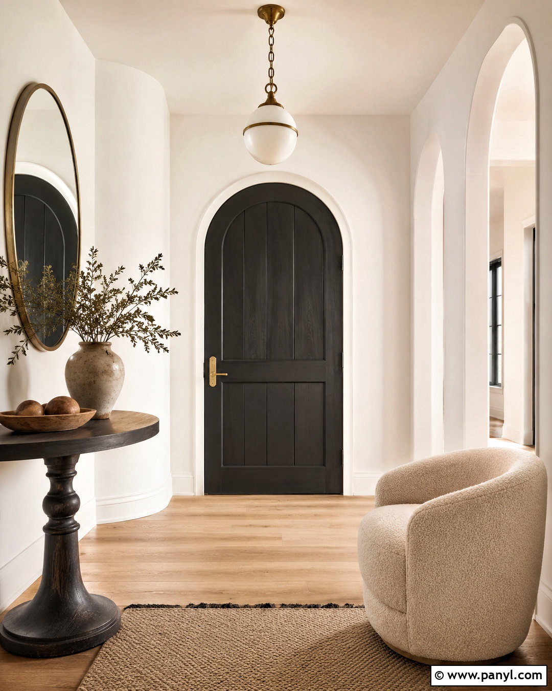 Arched Black Interior Door With Soft Curves - 20 dark doors interior ideas