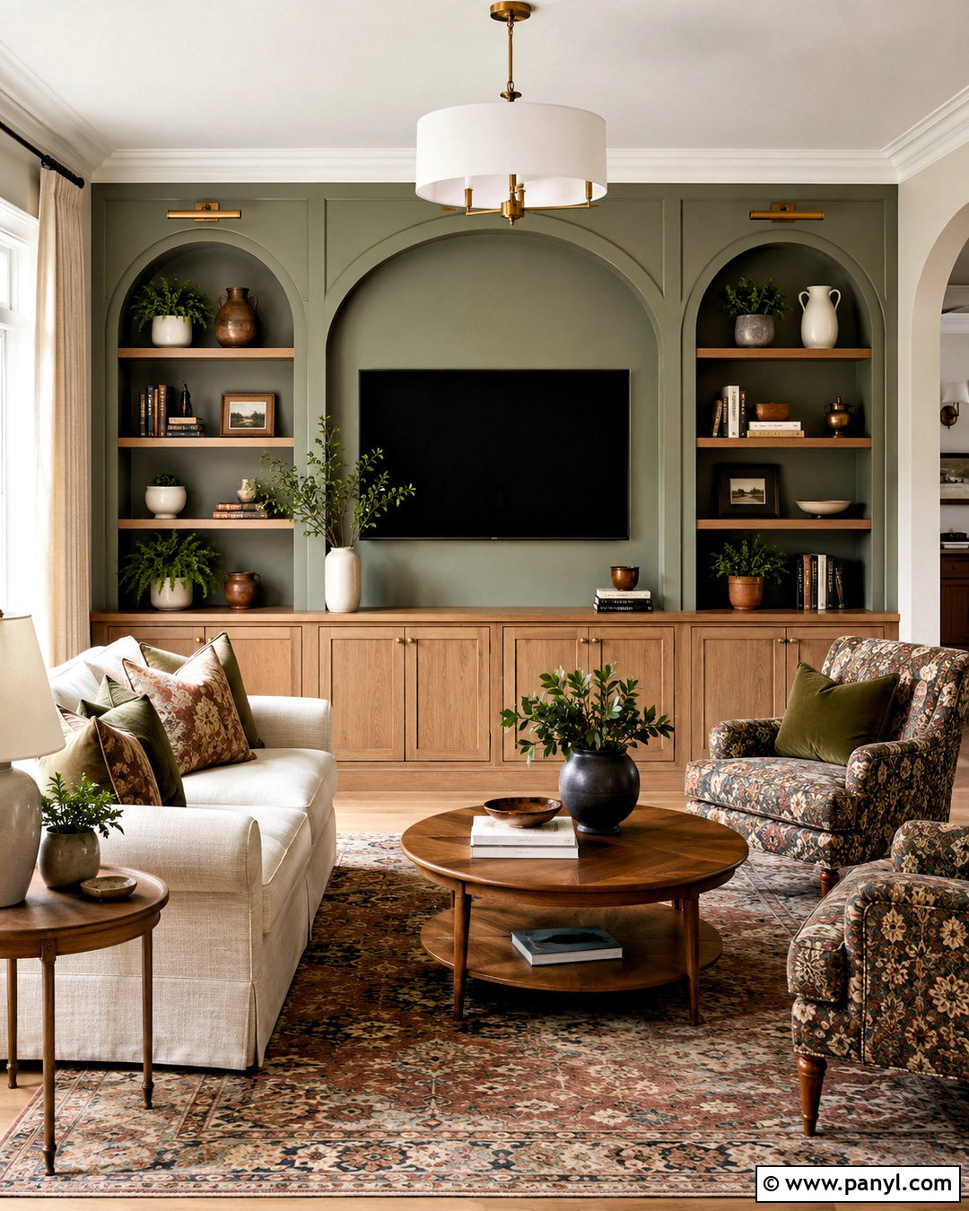 Arched Built-In TV Wall - 20 living room inspiration tv wall ideas