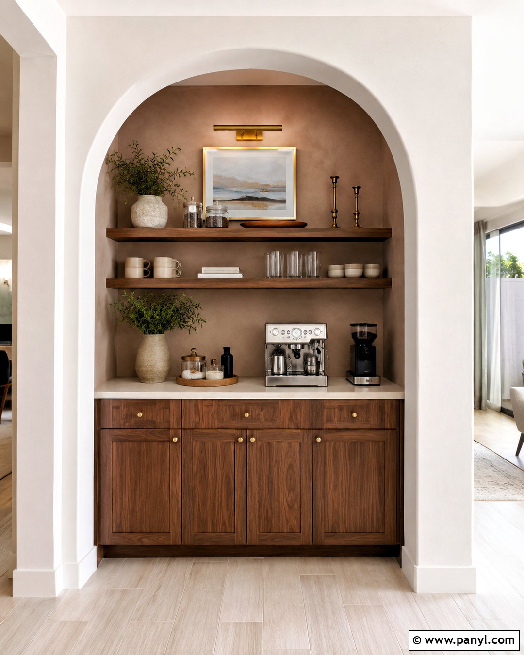 Arched Coffee Bar Nook - 20 modern coffee bar ideas