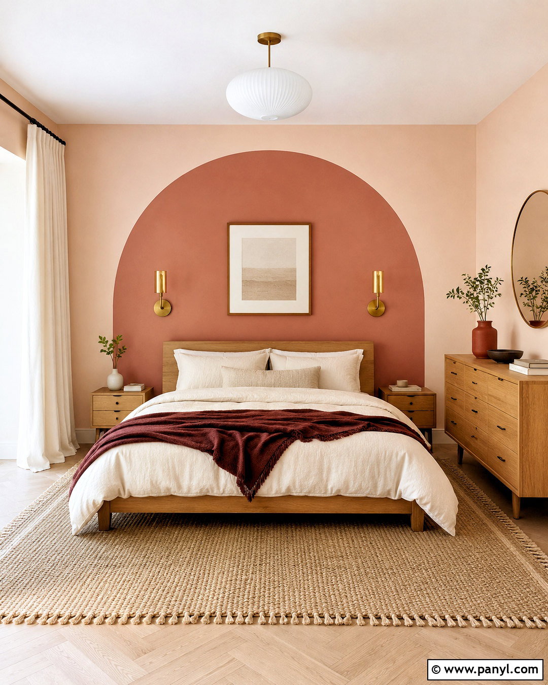 Arched Colour Blocking Bedroom - 20 colour blocking interior ideas