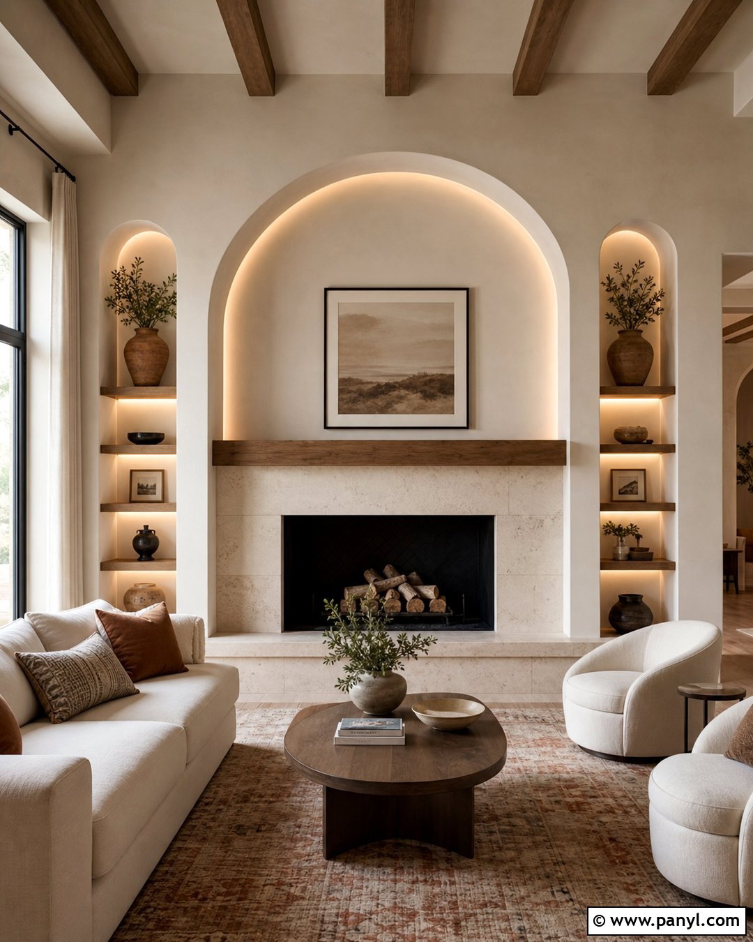 Arched Fireplace Accent Wall - 25 Accent Wall Above Fireplace Ideas