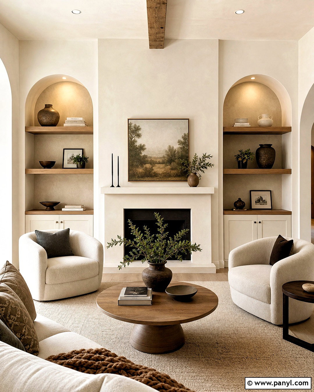 Arched Fireplace Side Wall Niches - 20 fireplace side wall ideas