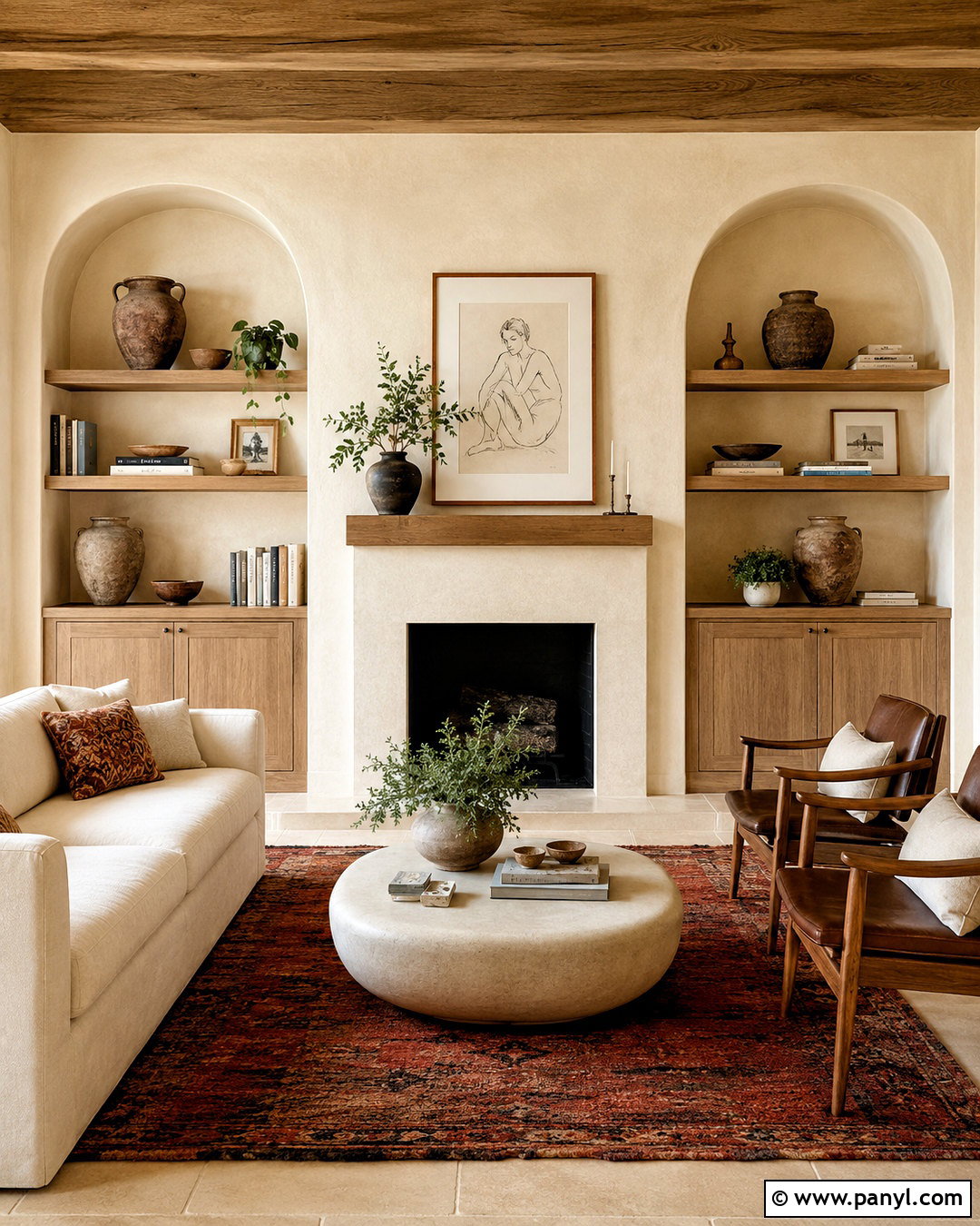 Arched Niche Living Room Wall - 20 living room wall designs