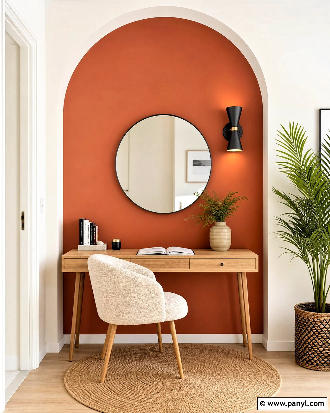 Arched Painted Accent Wall - 20 small accent wall ideas