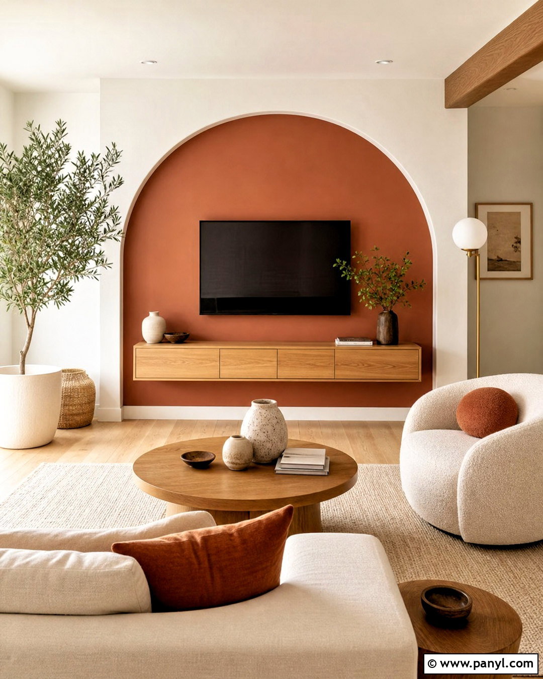 Arched Panel TV Wall - 20 simple tv wall design ideas