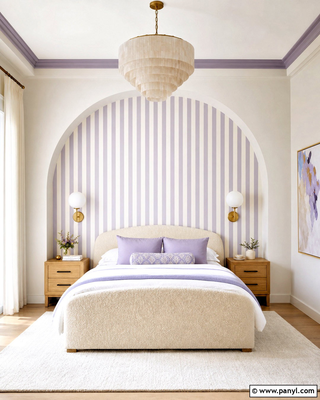 Arched Striped Wall Bedroom - 20 striped walls bedroom ideas