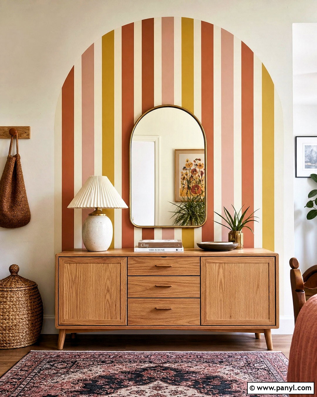 Arched Striped Wall - 20 diy striped wall ideas