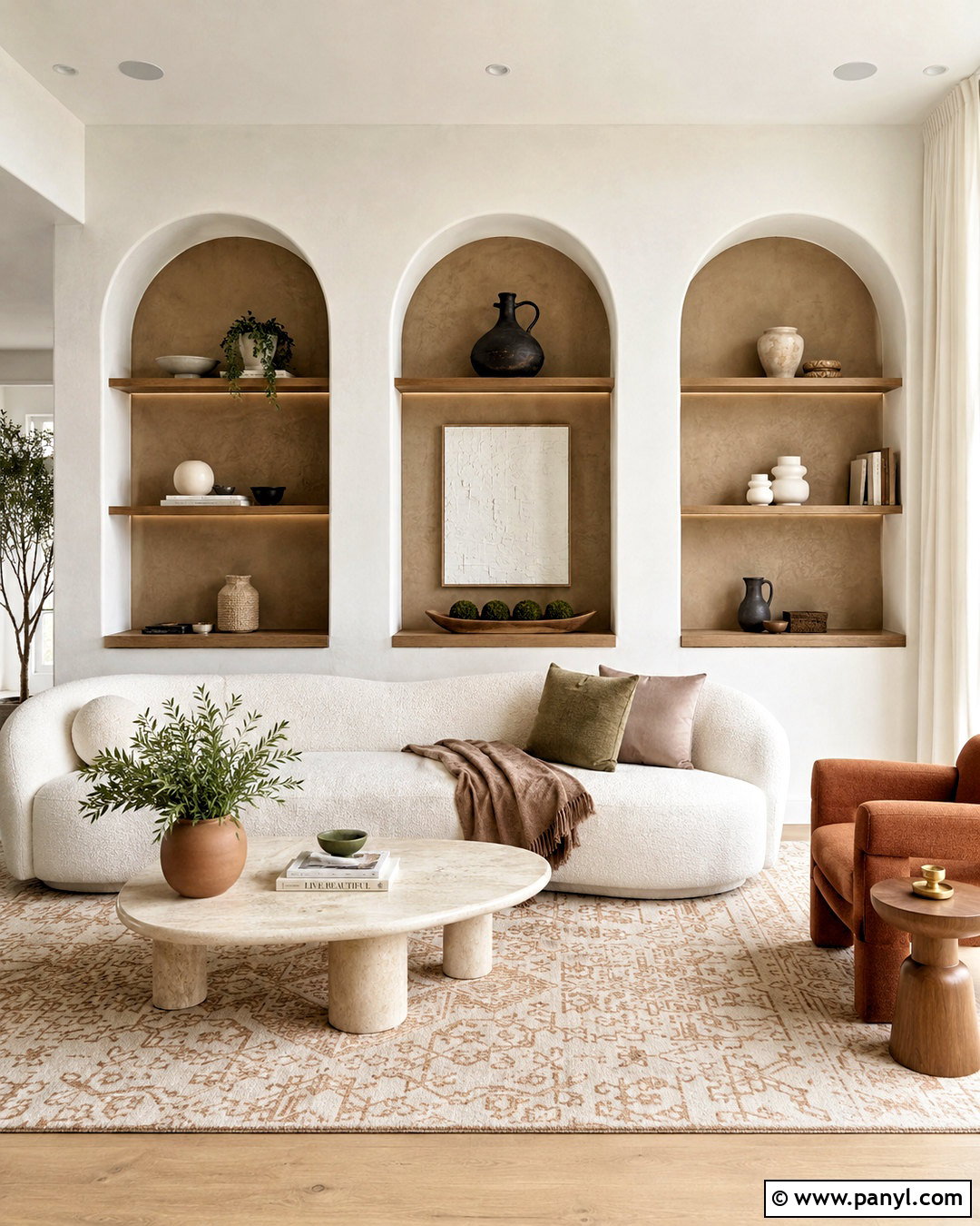 Arched Wall Niche Design - 20 drawing room wall design modern ideas