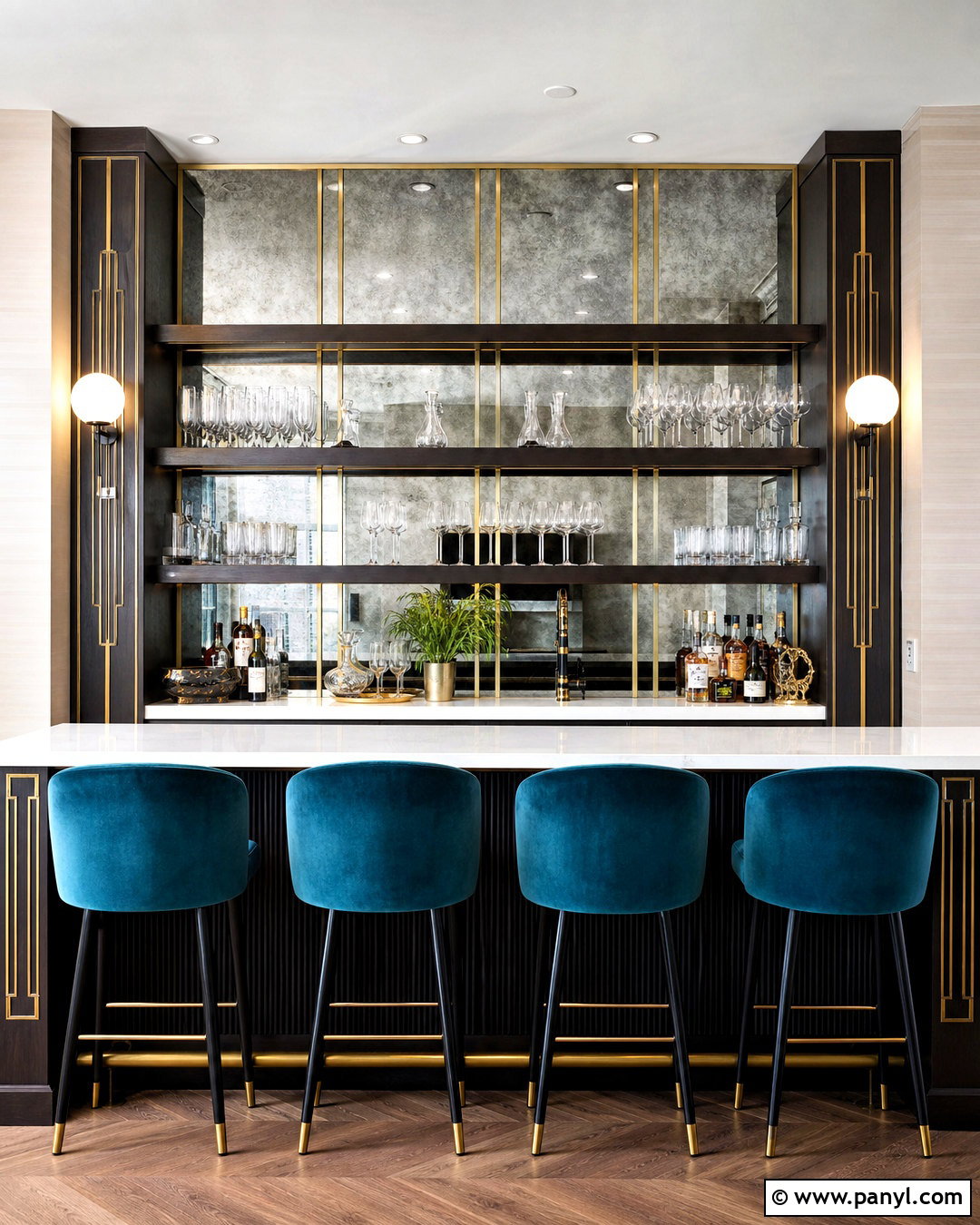 Art Deco Bar Wall - 20 behind bar wall ideas