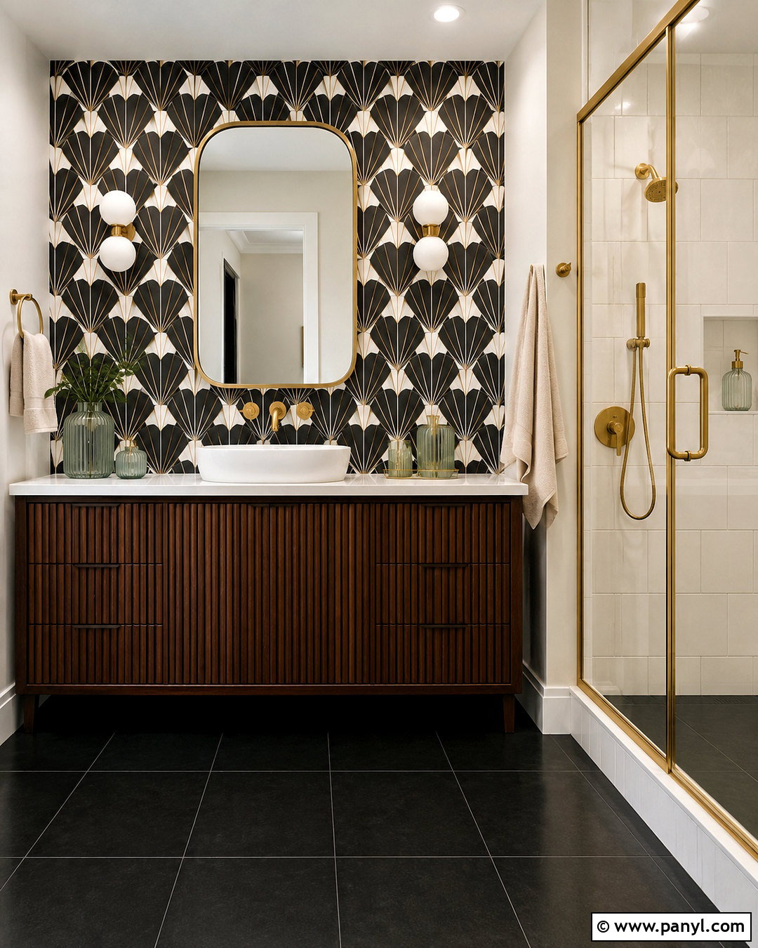 Art Deco Bathroom Wall Tile - 20 black and white pattern tile bathroom ideas