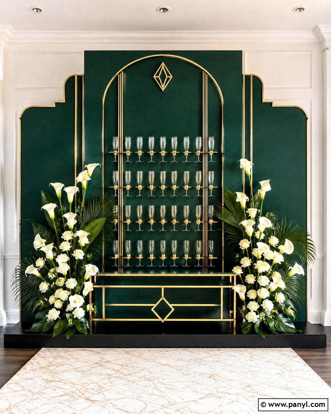 Art Deco Champagne Wall - 20 diy champagne wall ideas