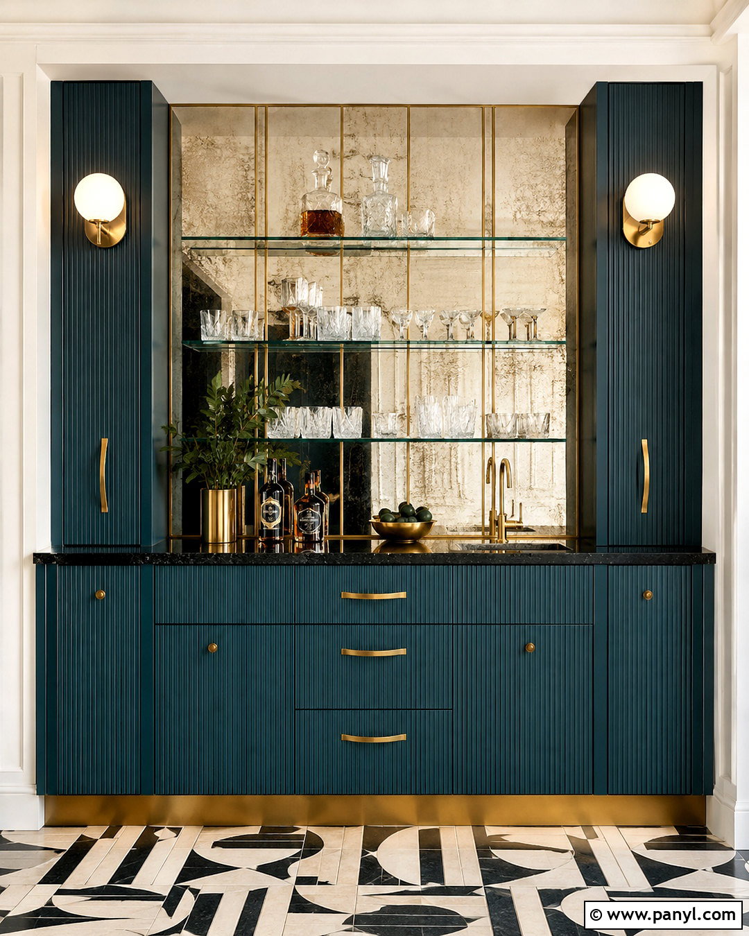 Art Deco Dry Bar Wall - 20 dry bar wall ideas