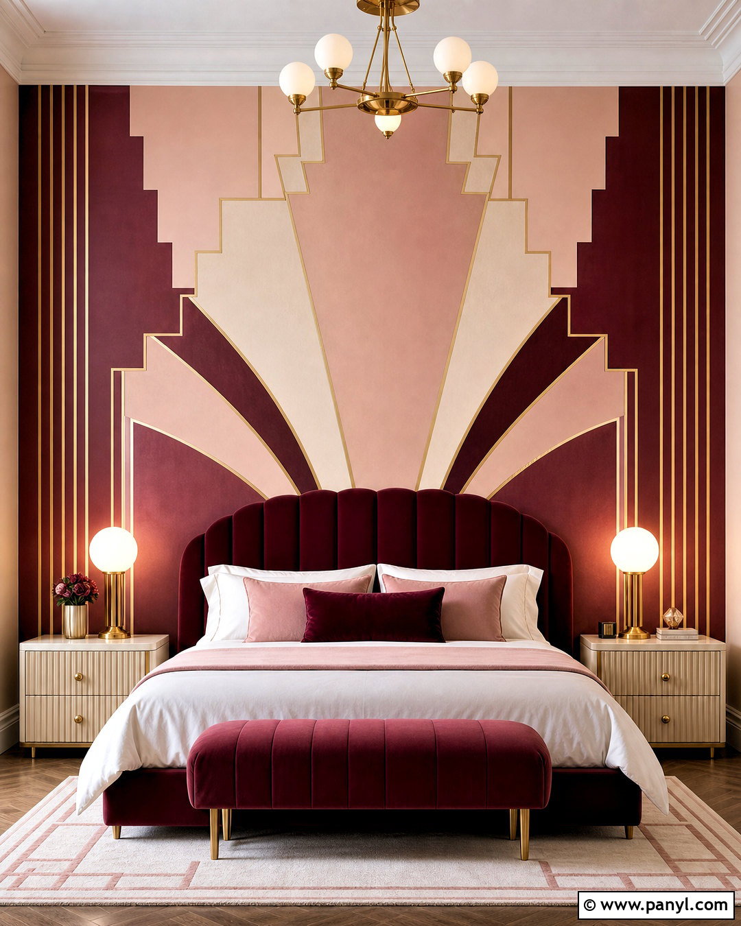 Art Deco Geometric Bedroom Wall - 20 geometric wall paint bedroom ideas