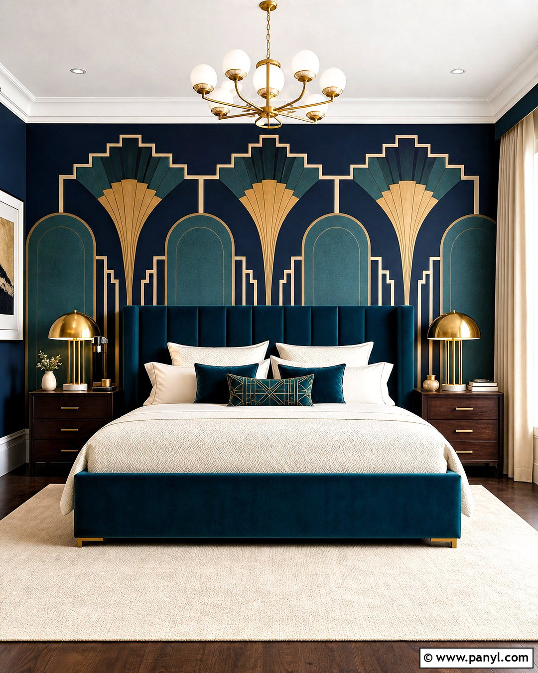 Art Deco Geometric Wall - 20 wall geometric painting ideas
