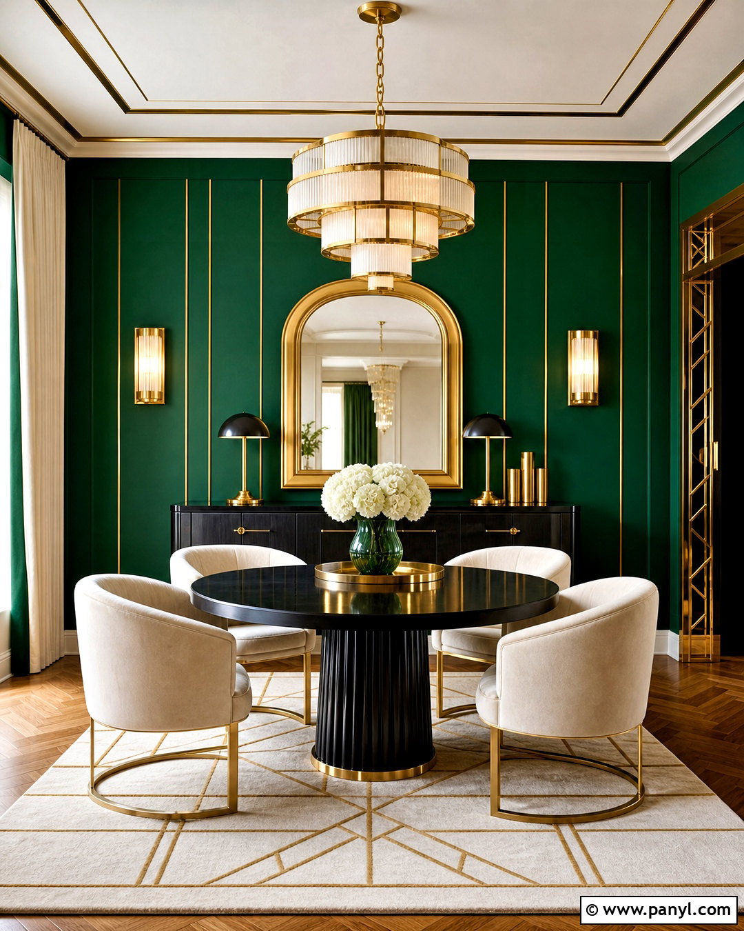 Art Deco Gold Dining Room - 20 gold interior design ideas